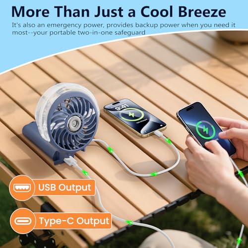 HandFan 5200mAh Upgraded Handheld Misting Fan, Portable Mister Fan Rechargeable, Spray Water Mist Fans, Electric Hand Cooling Ice Fans for Summer Beach Travel Concerts, Gifts for Women(Royal Blue) - color: Royal Blue