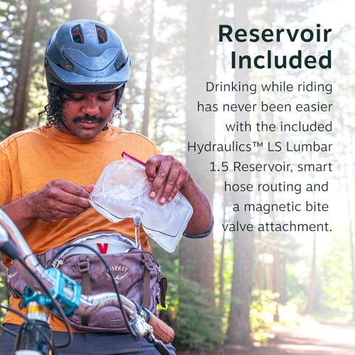 Osprey Seral Biking Waist Pack with Hydraulics Reservoir for Men & Women, Hydration Belt with Water Bladder - color: Raven Black, style: 7L