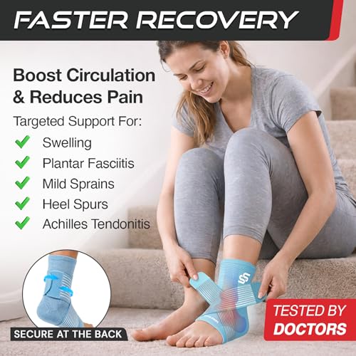 Sleeve Stars Ankle Brace Men & Women Support (Single/S:9"-10"/Light Blue) - color: Light Blue, size: Small