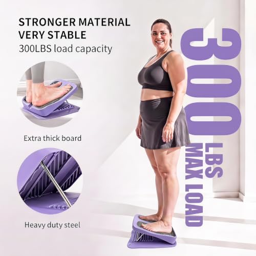 Slant Board for Calf Stretching, 9-Level with 2 Resistance Bands