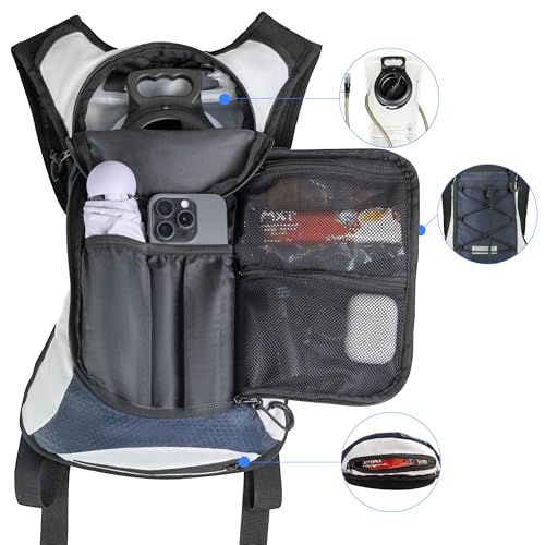 OUTSKIRT Hydration Backpack with 2L Water Bladder, Lightweight and Breathable Running Hydration Pack, Water Backpack for Hiking, Cycling, Trail Running, Marathons & Outdoor Adventures for Men Women