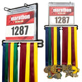 Medal Hanger Display for Runner Race Bib and Medal Display Rack Steel Black