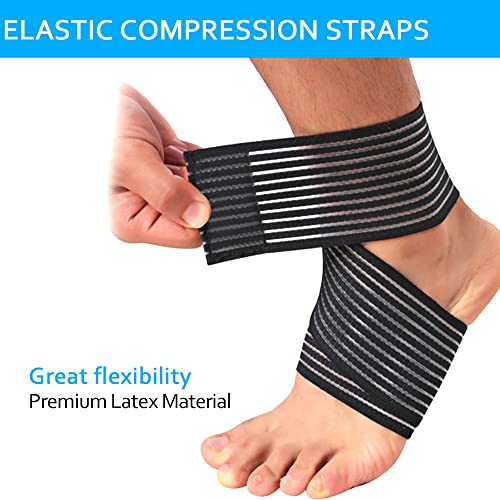 Calf Compression Sleeves 4 Pcs Adjustable Wrap Knee Ankle Wrist
