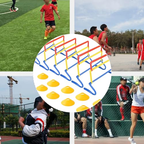 6 Pack Multicolor Agility Hurdles 4 Height Adjustable Speed Training Hurdles Fitness & Speed Training Equipment