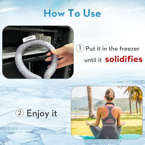 Neck CoolingTube with Insulated Bag, Reusable Ice Coolers Wearable Cooling Products, Neck Ice Coolers for HotWeather (Black) - color: Black