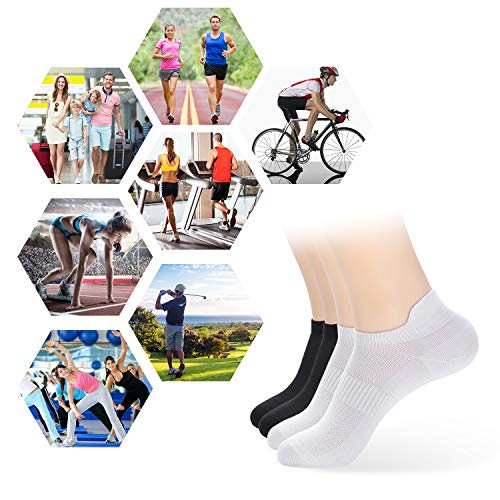 ATBITER Ankle Socks Women&Men 6-12Pairs Thin Low Cut No Show Socks With Tab - color: 12 Pairs Black, size: 5-7