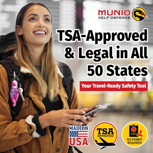MUNIO Self Defense Keychain – Lightweight, Stylish & Portable Safety Tool for Women & Men – Non-Lethal Kubotan, Easy to Use - color: Spring Breeze