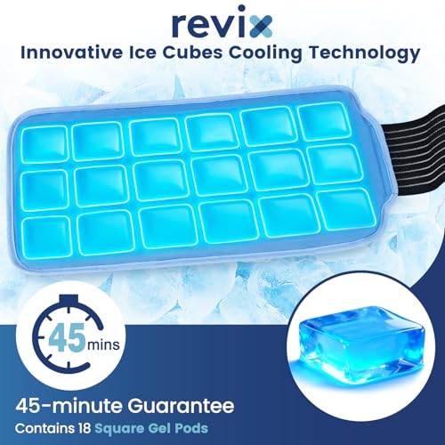 REVIX Ankle Ice Pack Wrap – Reusable Cold Compression for Foot Discomfort, Ice Wrap for Feet Swelling and Recovery 45-Minute Long-Lasting Gel Ice Packs Reusable with Ice Grid Gel Design