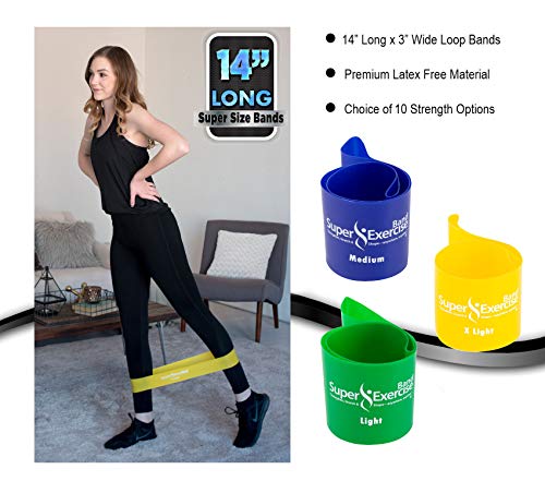 Mini Loop Bands 14x3 in, Latex Free, 3/5/10 Pack Sets - color: b. LIGHT Strength Loop Band Assortment 3 PACK