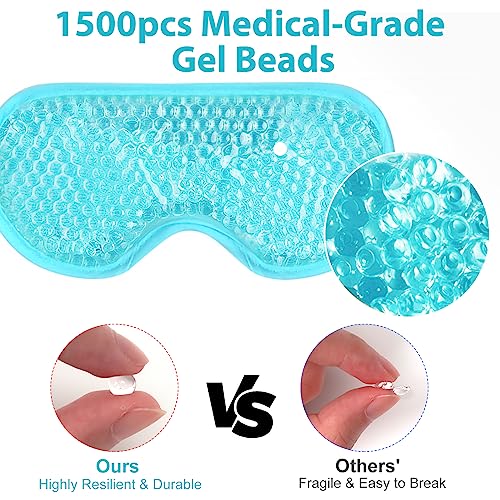 BeeVines Gel Eye Mask, Cooling Ice Masks for Puffy Eyes (2 Pack) - color: 001 Pink & Blue