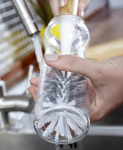 Full Circle Upstanding Bottle Brush, Deep Cleans Water Bottles, White