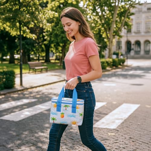VENO 2 Pack Insulated Lunch Bags, 12 Can, Water-Resistant, Tropical Island - color: Tropical Island, size: 10.63"W x 8"H x 6.7"D - 2 Pack