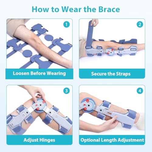 KD Post Op Hinged ROM Knee Brace for ACL, MCL, PCL & Arthritis Recovery