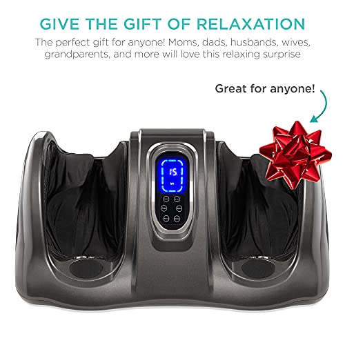 Best Choice Products Shiatsu Foot Massager for Pain Relief, Plantar Fasciitis, Neuropathy, Blood Circulation, Remote Control w/Compact Design - Gray - color: Gray