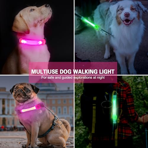 LED Dog Leash Light, Waterproof Bright Dog Safety Light for Night Walking - color: Green+Blue