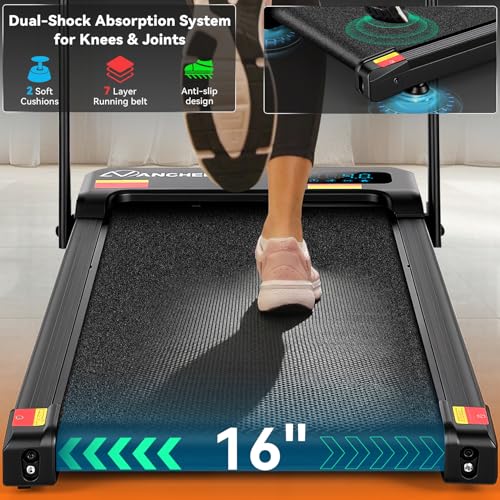 ANCHEER Walking Pad with Incline - Under Desk Treadmill with Handle Bar - color: BBlack
