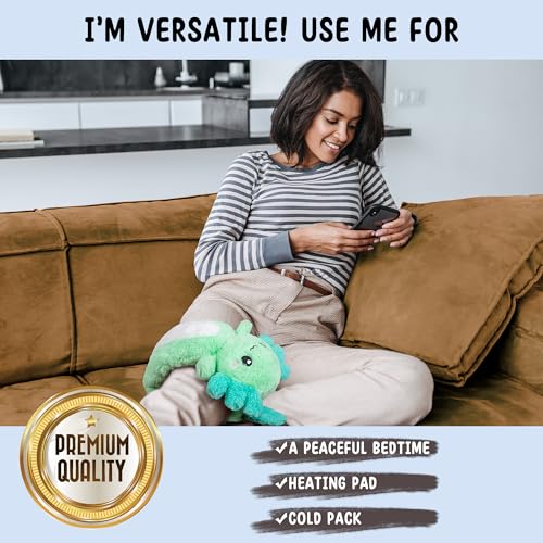 Axolotl Unscented 2Lbs Heating Pad for Neck Shoulders and Back Wrap Microwavable, Heatable 22.5" Cute Warm Stuffed Animals Neck Warmer - Axolotl Gifts for Women Girls and Kids - color: Mint Axolotl Neck Wrap