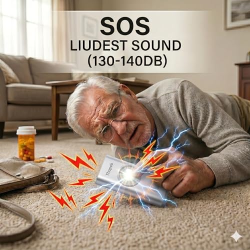 Thopeb Personal Safety Alarm for Women – Superior Loud Siren & SOS Strobe - color: Metallic Silver