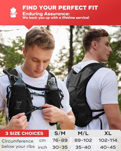 UTOBEST Running Vest Lightweight Hydration Pack 10L UTR110 - color: Black (with 2L Bladder), size: XL (Chest Size:40-45inch)