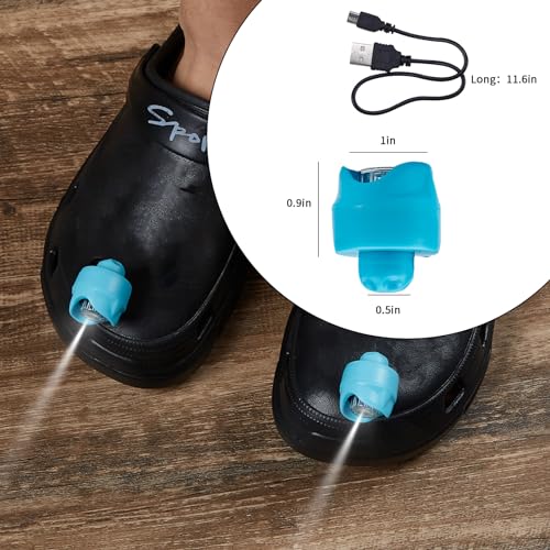 Rechargeable LED Clogs Shoes Light 2 Pcs,for Headlights for Croc 72 Hours in The Dark,for Dog Walking,Handy Camping,Night Running Gifts(Rechargeable Blue) - color: Rechargeable Blue
