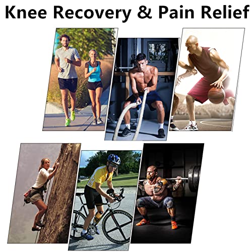 LAVAED Knee Brace with Side Stabilizers for Knee Pain, Adjustable Non Slip Open-Patella Compression Wrap Knee Support with Patella Gel Pads, for Man and Woman Sports Workout Gym Running Basketball - style: Plus Size(22.4"~26.1")