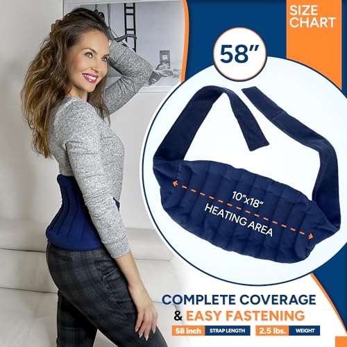SunnyBay Microwavable Heating Pad, Bean Bag Wrap, 10x18 inch, 2.8 lb - color: Navy Blue