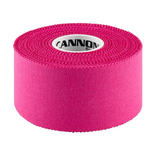 Cannon Sports Premium Athletic Tape - 1.5” x 45 Feet Per Roll - Easy Tear, No Sticky Residue, Very Strong, Hypoallergenic and Latex Free- Ideal for Sprains, Strains, First Aid – 1 Roll (Pink) - color: Pink