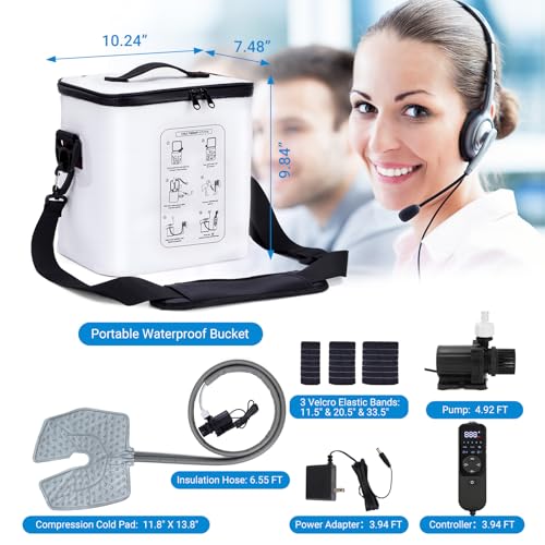 Ice Machine for Knee After Surgery, Portable Knee Ice Machine, 12H Cooling - color: White