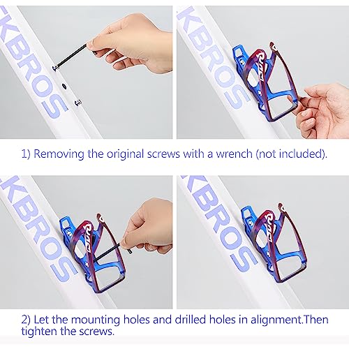 Suruid Bike Water Bottle Cage, Universal Bike Water Drink Holder Durable Ultralight Plastic Water Bottle Holder for Bicycle, Cycling Bottle Cages for MTB, Road Bike, Mountain Bike,2 Pack - Blue Purple - color: Blue Purple