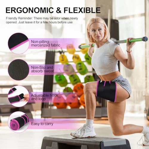 supregear Thigh Wrap Support, Hamstring Quad Wrap, XL - color: Black + Fuchsia Pink, size: XL