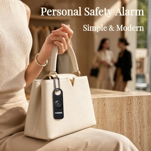 Rechargeable Personal Safety Alarm for Women - color: Charcoal Black
