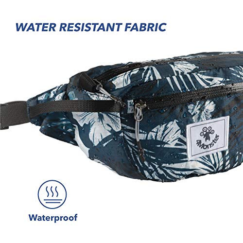4Monster Hiking Waist Packs Portable,Water Resistant Fanny Bag with Adjustable Strap,Lightweight Crossbody Chest Bag Slim Bag - color: Flower Blue