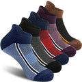 Gonii Men's Running Athletic Ankle Socks - Thick Cushioned Low Cut Socks - color: 5 Pairs Multicolor, size: 6-9