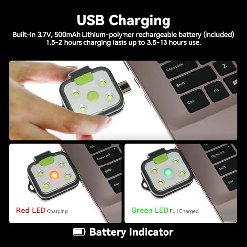 EGUKU 2 Pack Running Lights for Runners, Rechargeable Clip on Lights