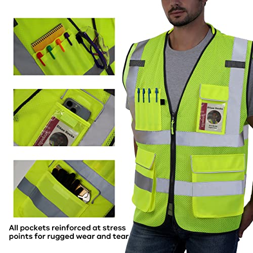 Neopelta Reflective Safety Vest for Men Women with Pockets, Yellow Mesh S - color: Yellow, size: Small