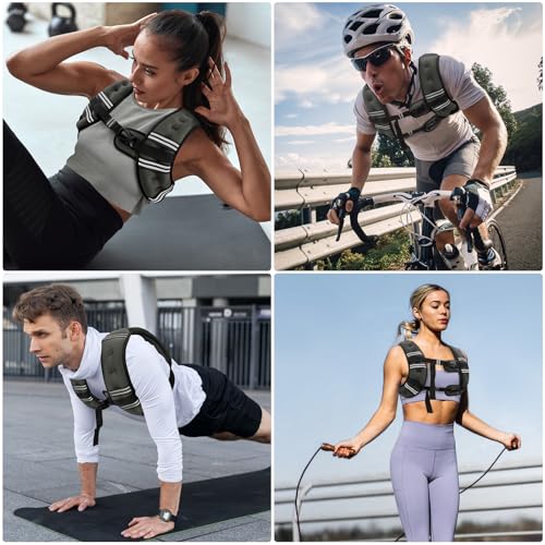 Zeerun Weighted Vest, 6/8/10/12/15/18/20/24/30LB for Men Women - color: Gray, size: 15 Lb