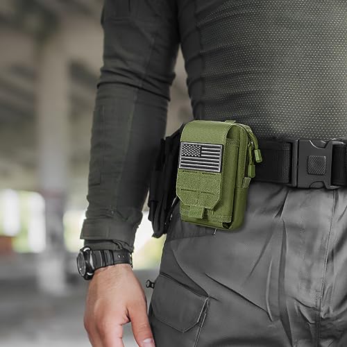 SOWHUP Tactical Molle Pouch Cell Phone Pouch Holster Small Utility EDC Pouch Gadget Organizer Bag - color: Army Green1