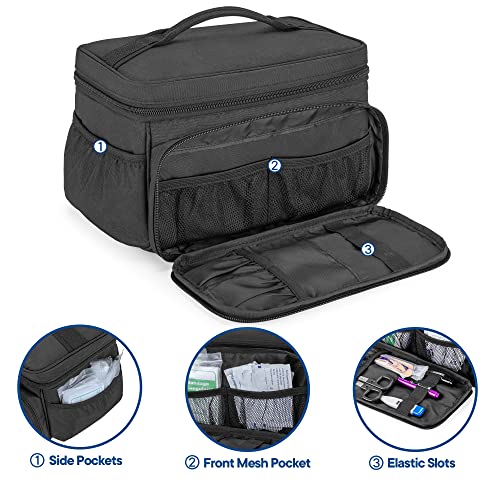 Damero Small Medicine Storage Bag Empty, Family First Aid Box with Divider