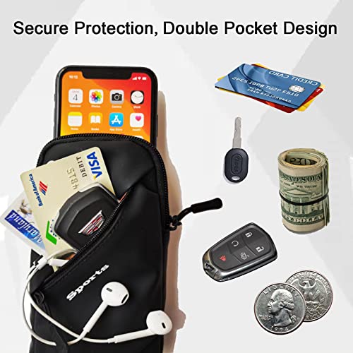 Prime Comfort Phone Holder Armband, Small Crossbody Shoulder Holsters Bag with Arm Band, Fits iPhone and Android, Use for Running, Walking, Hiking & Biking (6.7 Inches, Blue) - color: BLUE