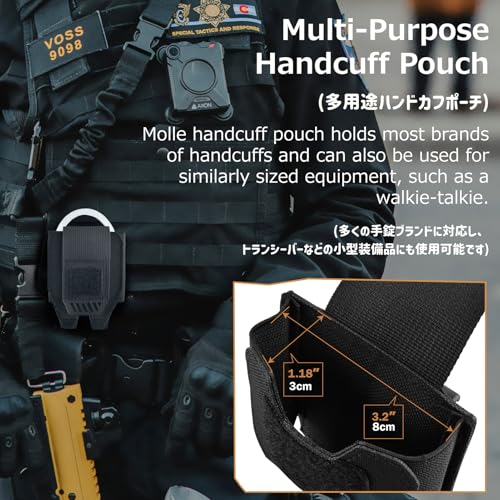 Azarxis Tactical Mini Belt Pouches, Multi-Purpose Small Battery Case Compact Utility EDC Card Slot Holder Waist Bags Military Molle Pack Sundries Storage Pack - color: #02 Black - Style C