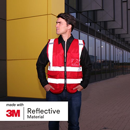 Salzmann Safety Vest | Hi Vis Reflective Vest | US ANSI/ISEA 107 - color: Red, size: Small-Medium
