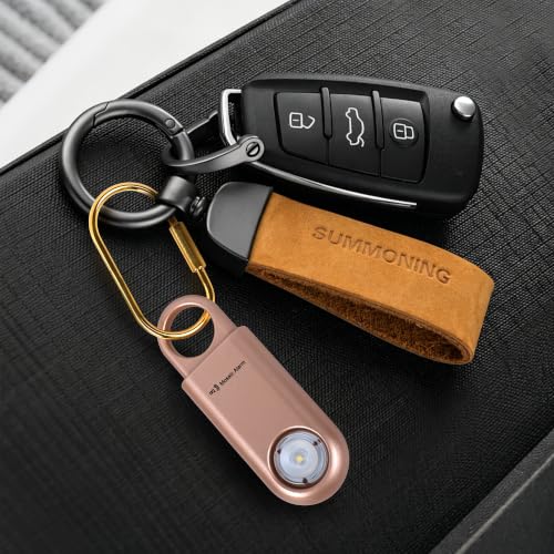 130db Personal Safety Alarm with Ultra Bright Strobe Light. Rose Gold - color: RoseGold, style: Button cell