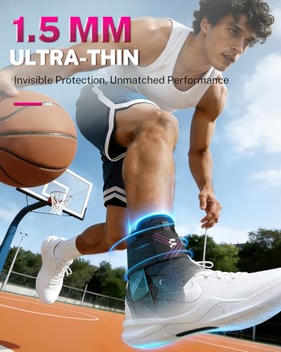 1.5mm Ultra Thin Ankle Brace for Women Men, Figure-8 Support - size: L