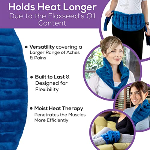 Microwavable Heating Pad with Straps, Medium, Blue, Hot/Cold Therapy - color: Blue, size: Medium