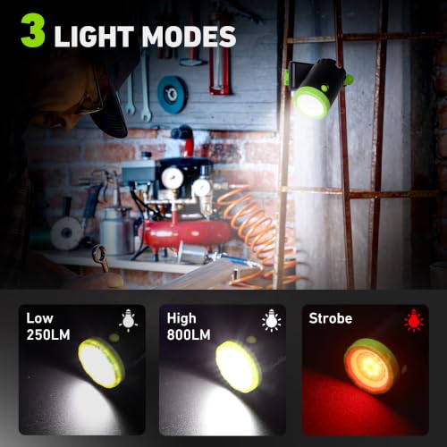 4-Pack 800LM Rechargeable LED Clamp Work Light, Magnetic & Clamp