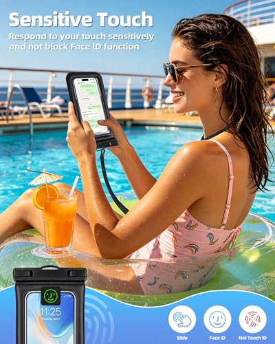 PEDVSTY Floating Waterproof Phone Pouch 2 Pack - Up to 7.0", Black - size: Regular (Up to 7.0")