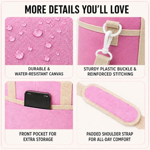 Drink Carrier Bag, Family Size 4 Compartment Drink Bag - Pink - color: Cherry Blossom Pink