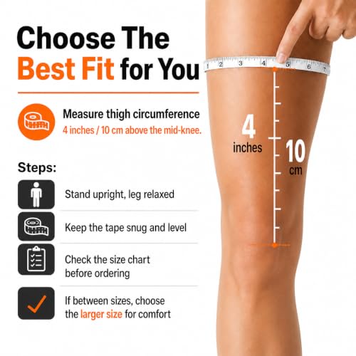 JWW ELITE Knee Brace for Men and Women, Open Patella, Knee Pain Relief, L - size: Large