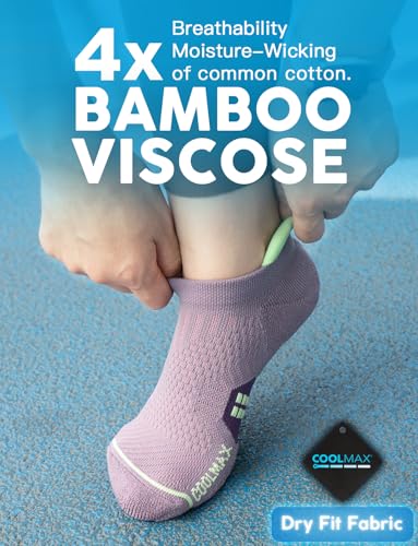 Juclise Women's No Show Compression Running Socks, 3 Pairs - color: Lavender Lux+washed Denim+aqua Black, size: Medium