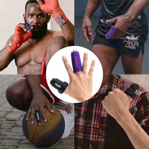 Medineed 2PCS Finger Gel Ice Pack Sleeves,Cold Therapy for Injuries,Purple - color: Purple